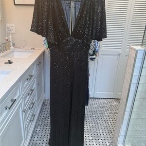 Aakaa Black Sequin Jumpsuit
